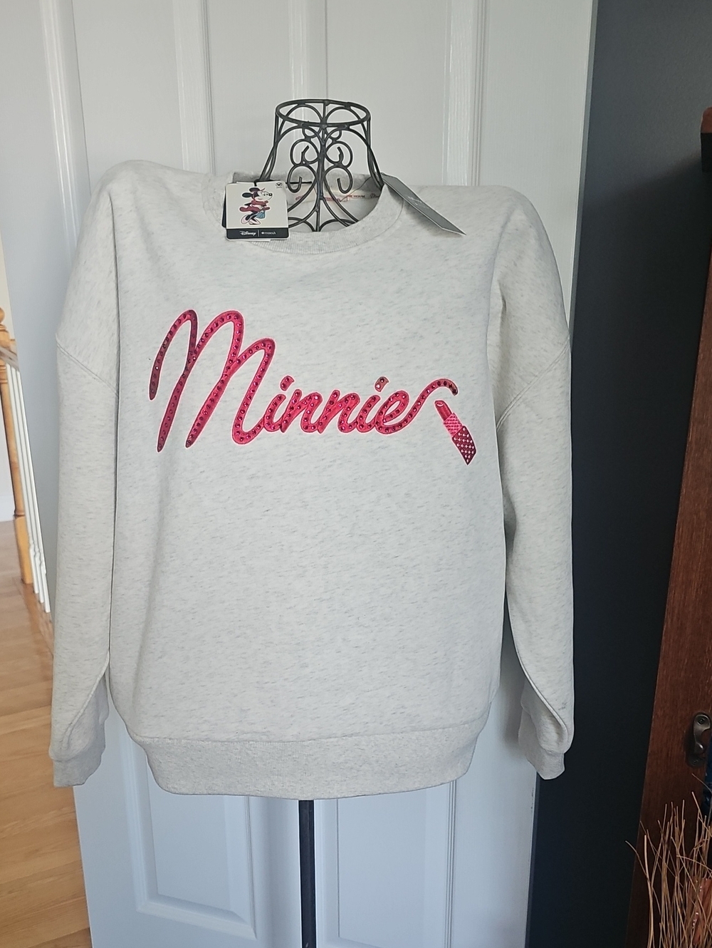 Disney MACYS Lipstick Minnie Swarovski Crysals Sweatshirt with  Minnie Graphic